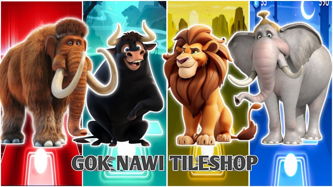 🎬⚡ Забавный мамонт 🦣🆚 Забавный бык 🐂🆚 Забавный лев 🦁🆚 Забавный слон 🐘|Танец с гробом, плитки, пры...