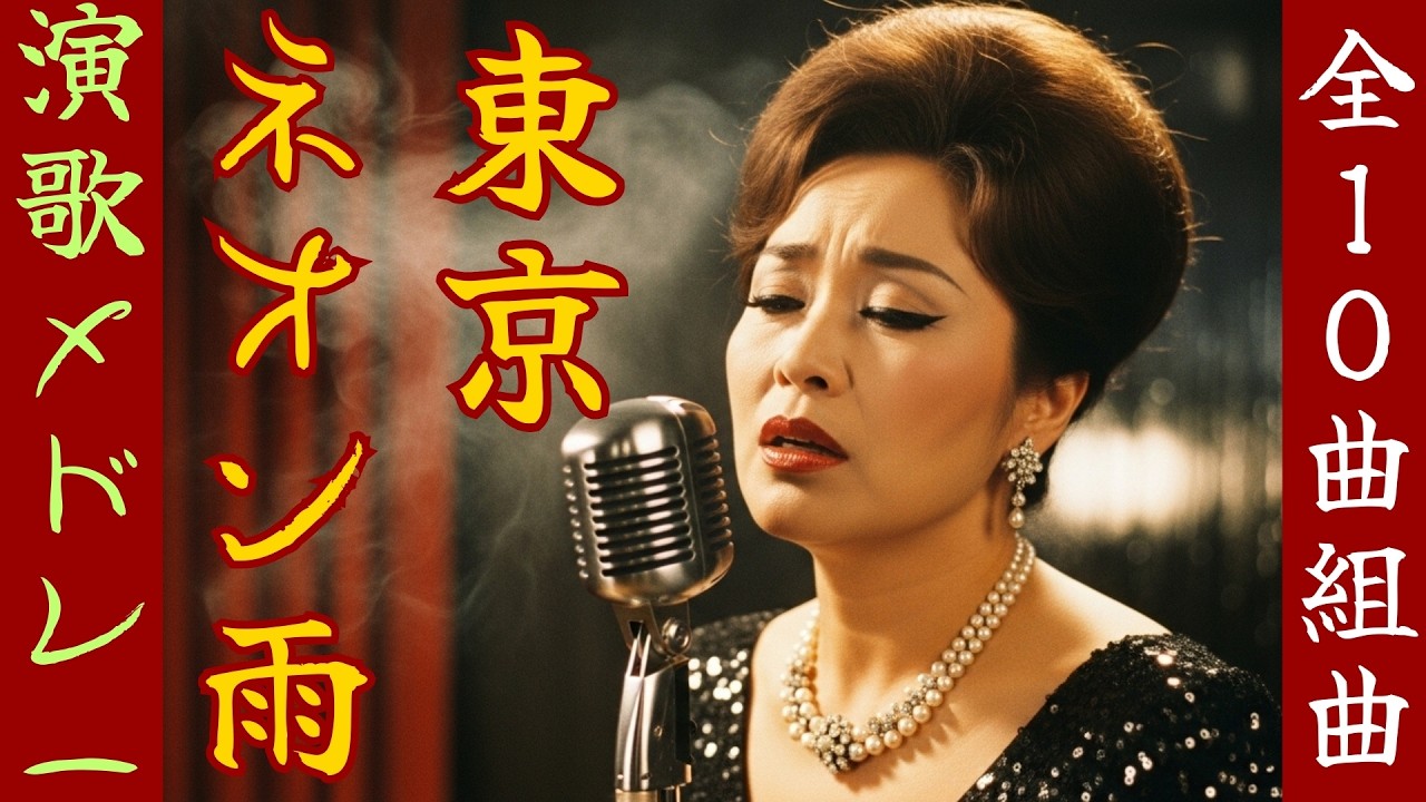 【昭和演歌メドレー】【東京ネオン雨】〜哀愁のジャズ演歌・泣き節〜Japanese Enka song ~ Tokyo Neon Rain