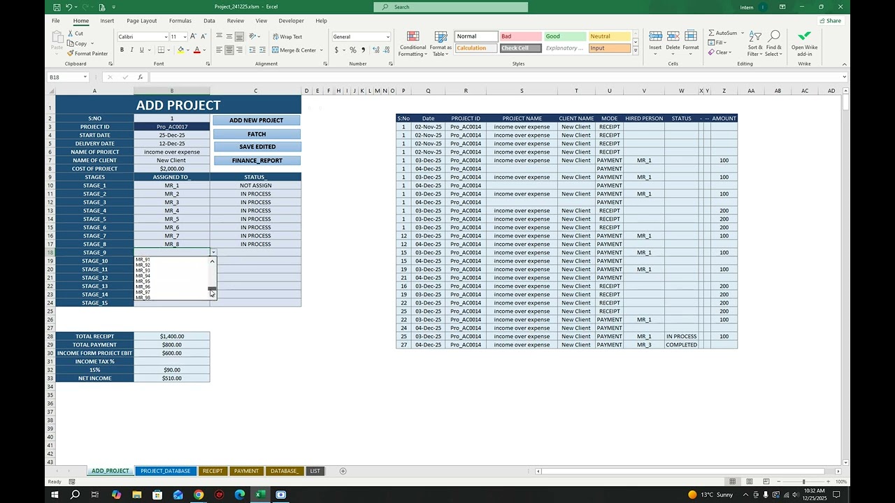 Project finance Management workbook