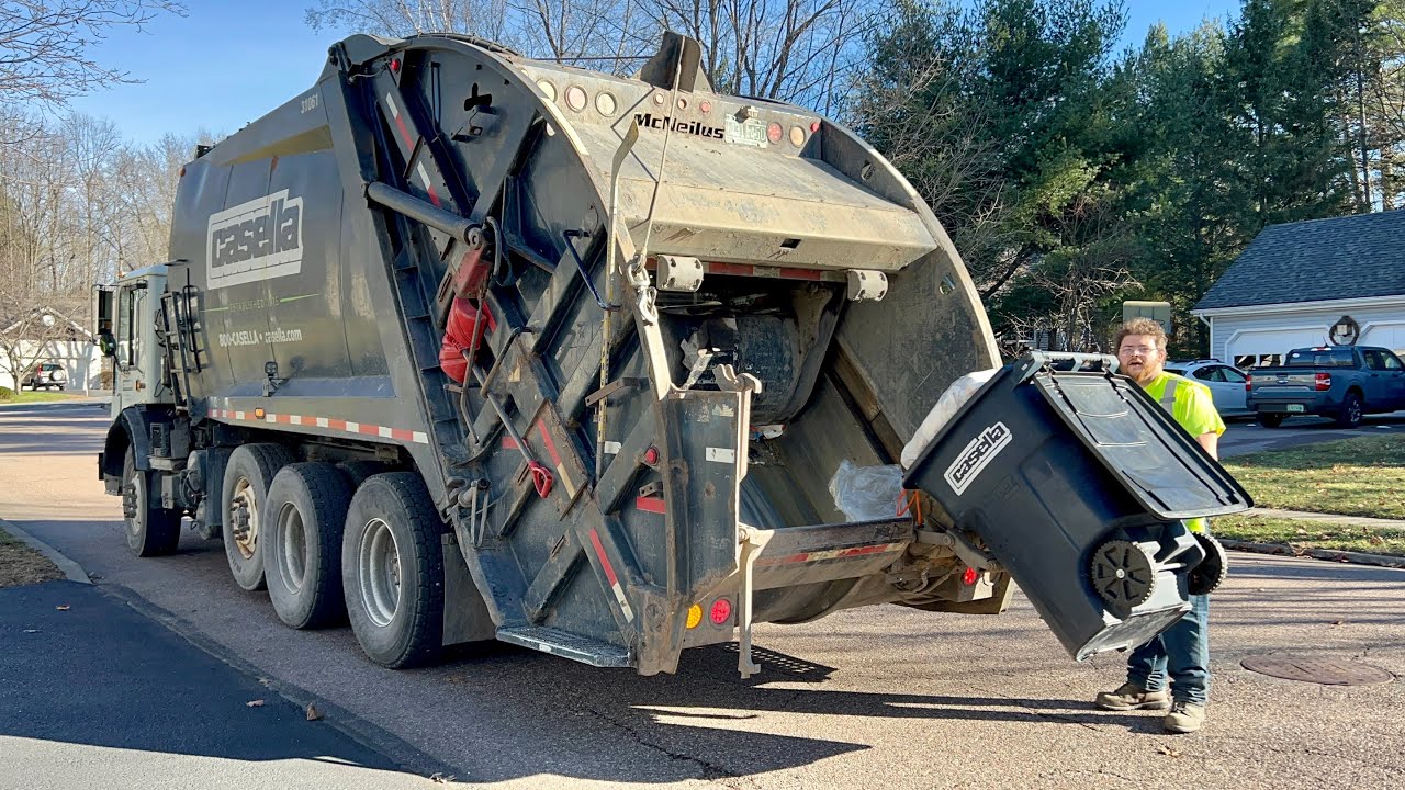 Casella Waste Garbage Truck Packing Post Thanksgiving Trash