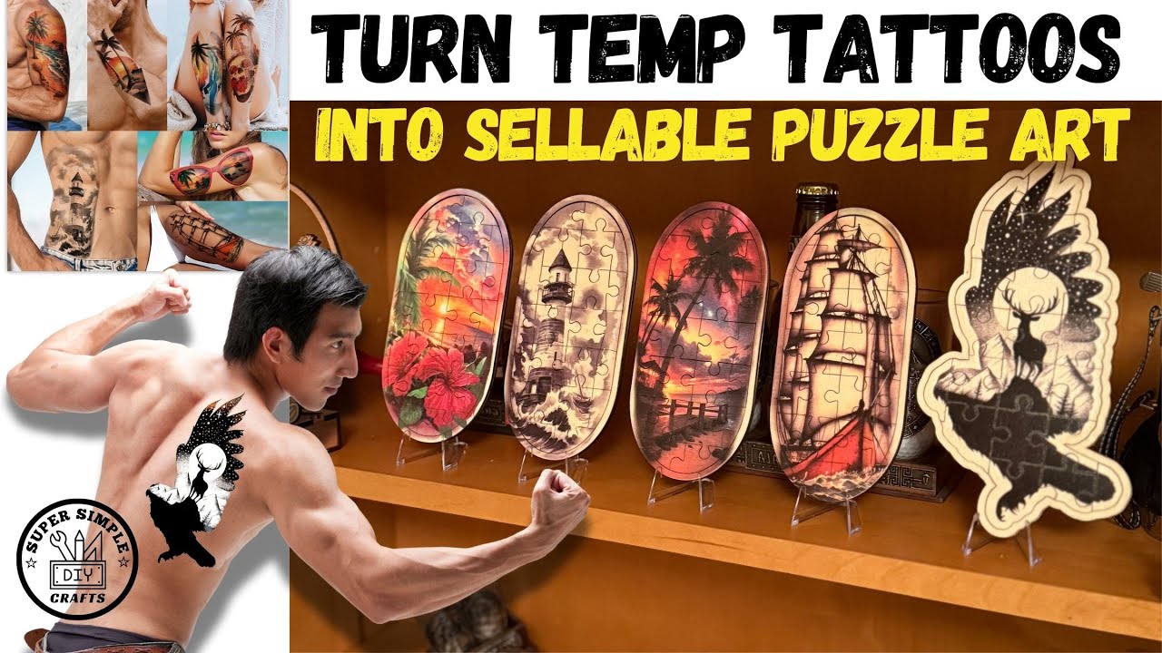 Making a mind blowing puzzle with temporary tattoos #crafts #diy #svgfiles #puzzles #puzzlemaking
