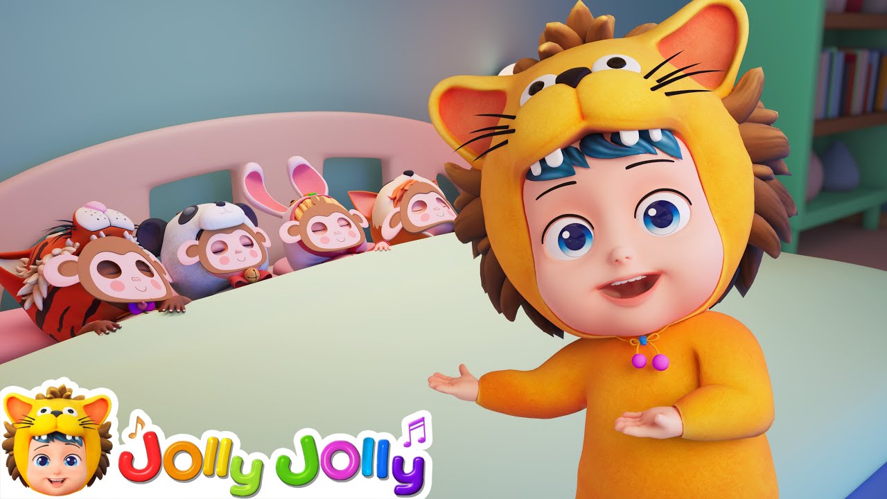 🐵🍌Cinco monitos saltaban en la cama🍌🐵 | Five Little Monkeys | Jolly Jolly - Canciones Infantiles