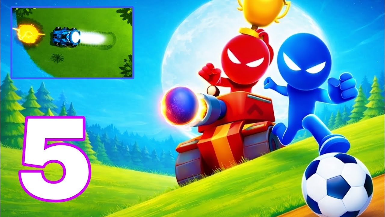 STICMAN PARTY 1234 -   TANK BATTLE  ANDROID GAMEPLAY WALKTHROUGH . #5 