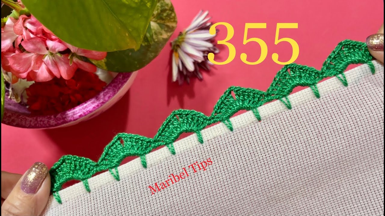 ¡qué hermoso!  🧶 ¡Solo 2 vueltas, orilla facil pequeña para servilletas  #355