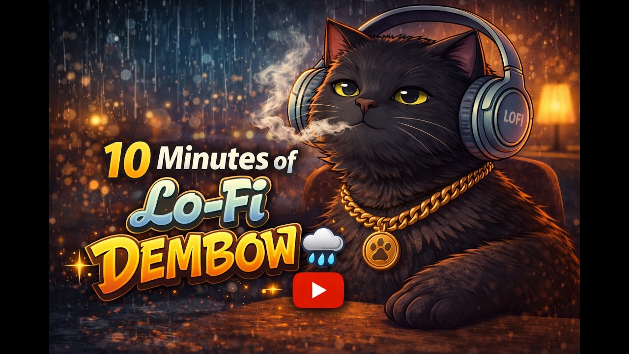 10 Minute Lo-Fi Dembow Beat 🌧️ Chill Black Cat Ambience