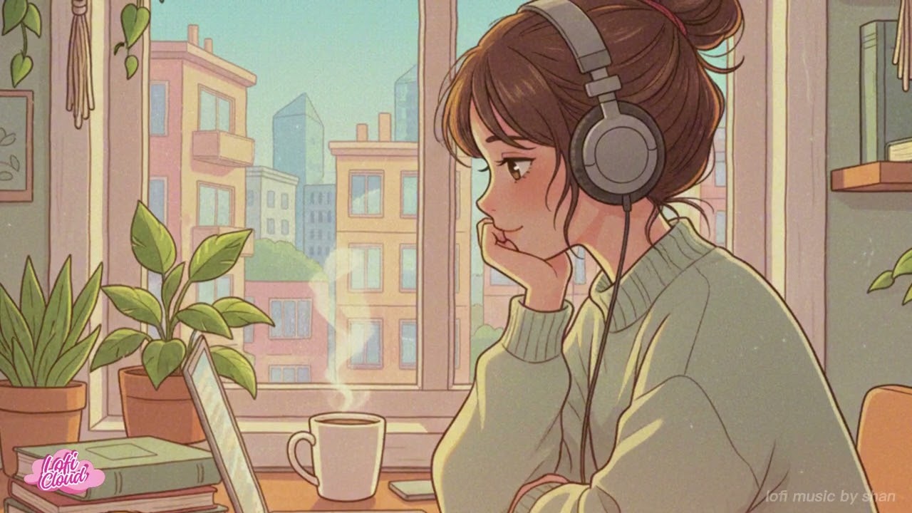 Morning coffee ritual, soft piano sounds, and chill lo-fi music for productive study time