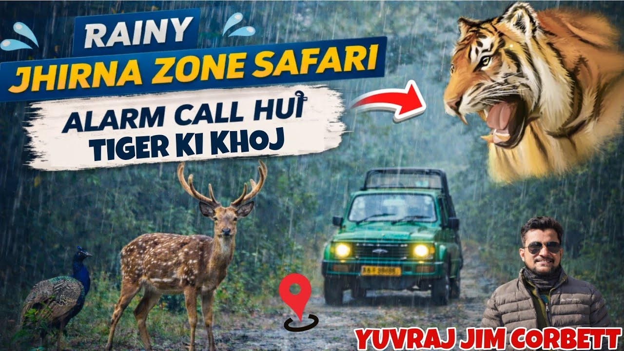 JHIRNA ZONE Rain Safari | Normal Wildlife & Alarm Calls 🤩 #yuvrajjimcorbett 