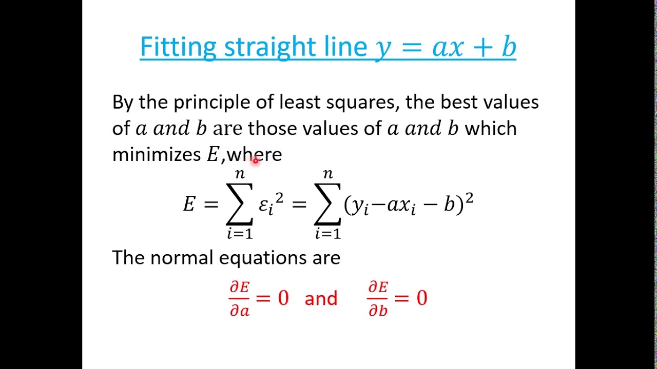 Curve Fitting and Principle of Least Squares | Statistics