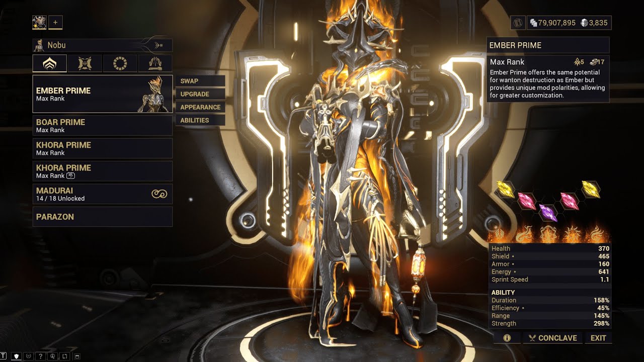 Warframe Maximum Investment Build Update - Ember Prime | Koumei & The 5 Fates