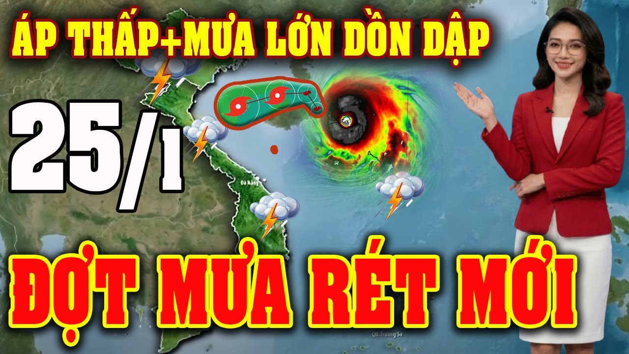 Tin bão Mới Nhất | Dự báo thời tiết hôm nay ngày mai 25/1 | dự báo thời tiết 3 ngày tới #thoitiet
