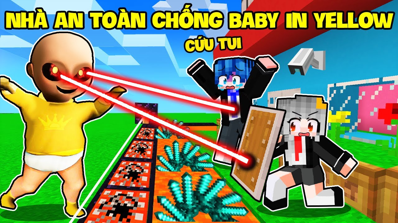 SAMMY THỬ THÁCH 24H XÂY NHÀ SIÊU AN TOÀN CHỐNG BABY IN YELLOW TRONG MINECRAFT