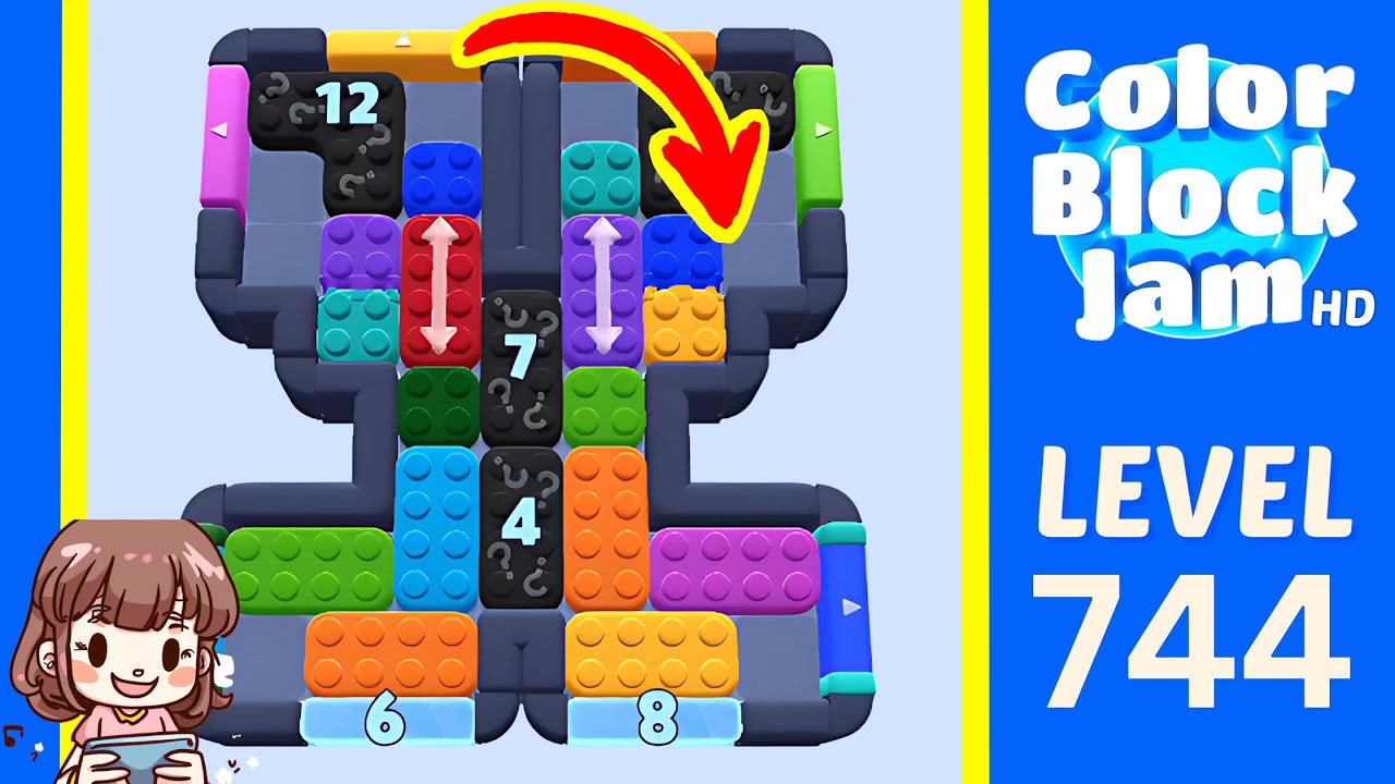 Color Block Jam Level 745 (744) Solution Walkthrough