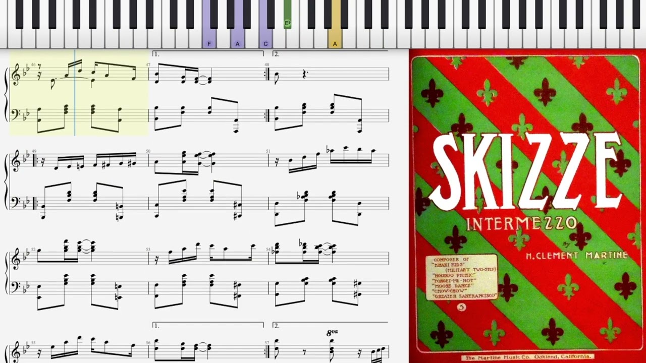 Skizze Rag by Clement Martine (1909, Ragtime piano)