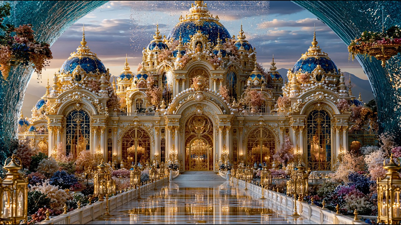 Sapphire Dream Palace: A Celestial Kingdom Beyond the Clouds | Fantasy Ambient World 4K