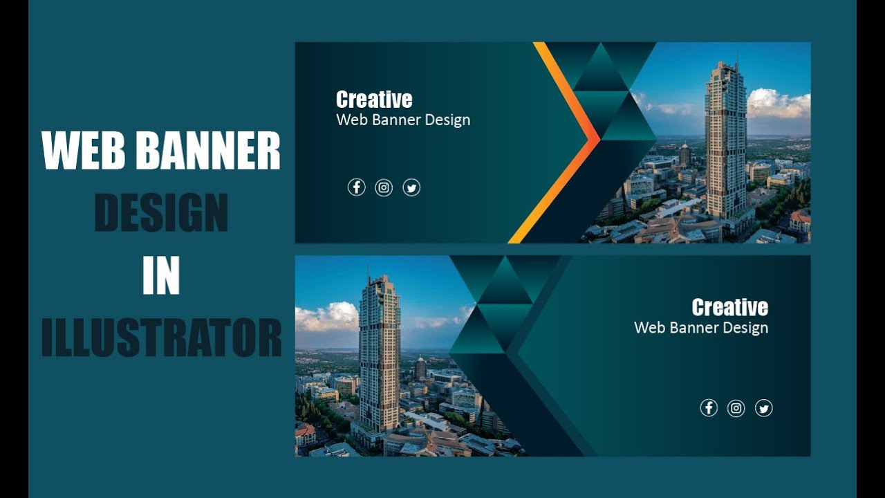 Web Banner Design | Adobe Illustrator Tutorial | Social media Cover | Mood Editz