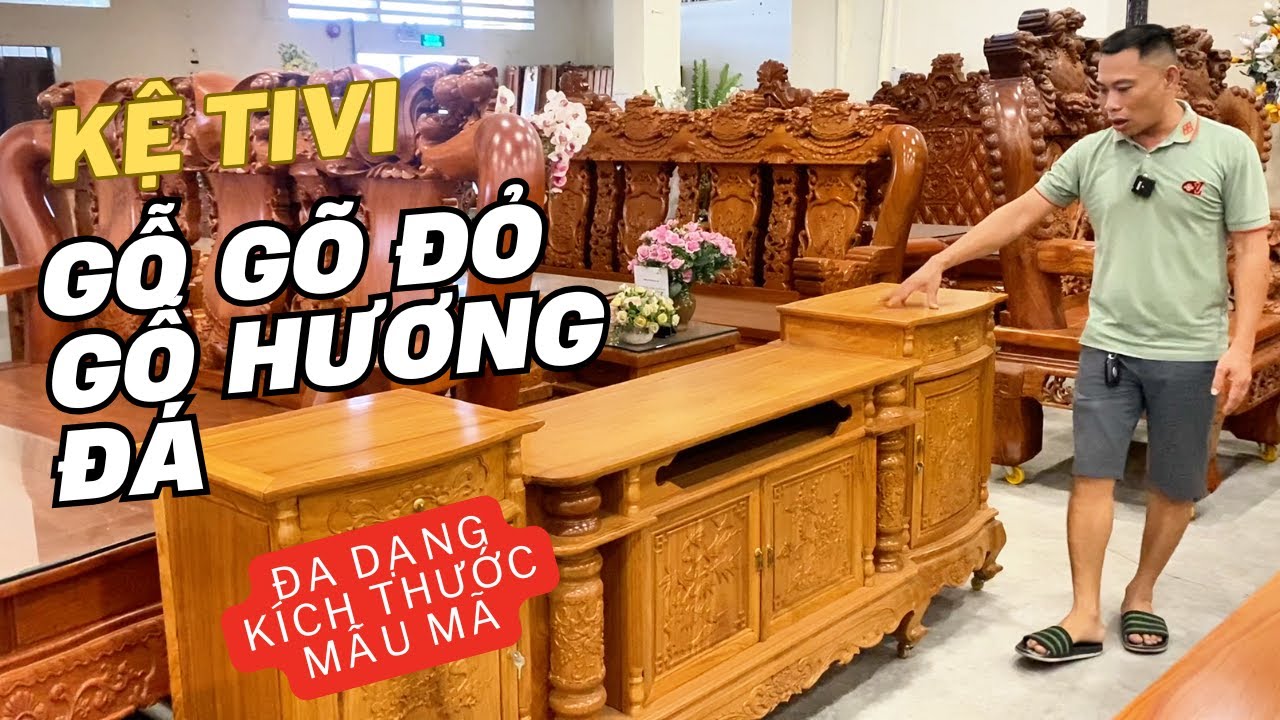 Báo Giá Các Mẫu Kệ Tivi Gỗ Gõ Đỏ , Gỗ Hương Đá Đang Được Mọi Người Ưa Chuộng Hiện Nay!