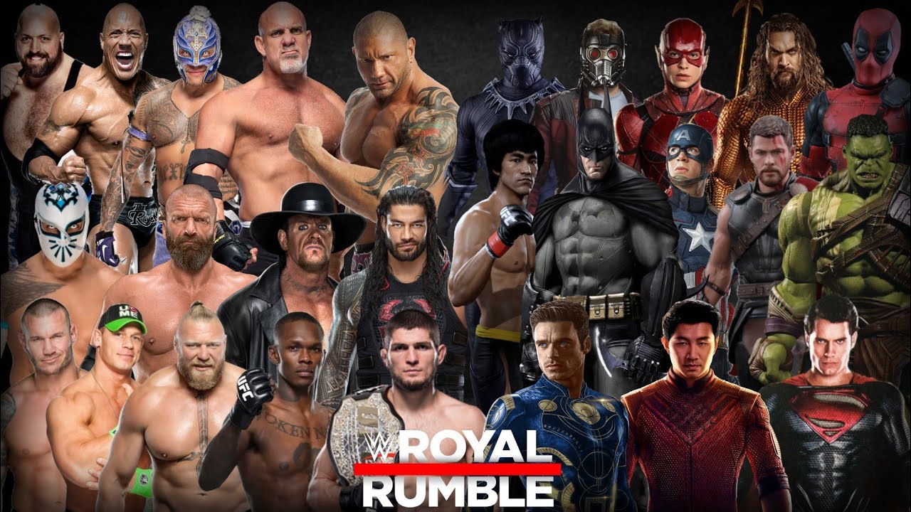 30 супергероев, суперзвезд и лучших бойцов UFC MIX ROYAL RUMBLE //WWE 30 MAN RUMBLE 1080p Full HD