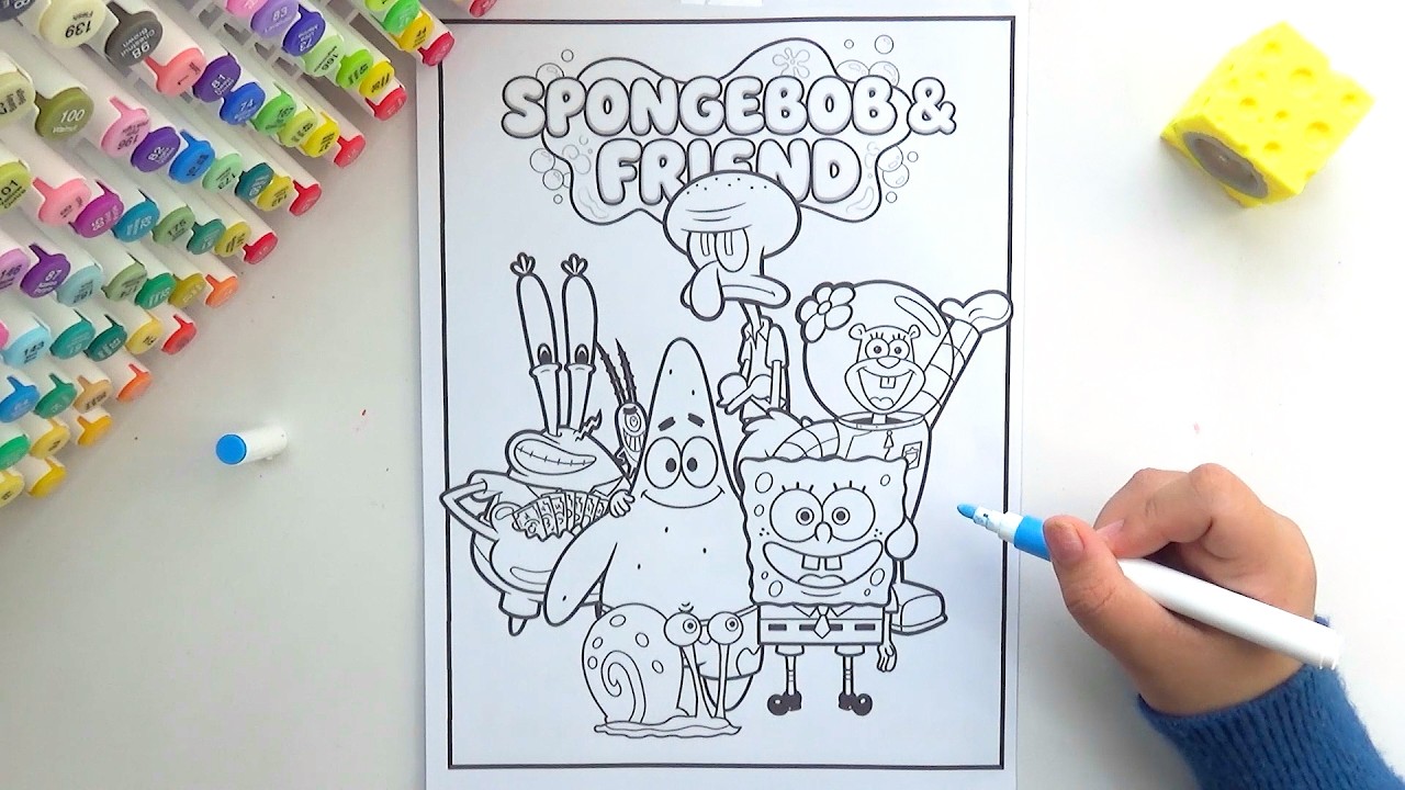 Coloring SpongeBob SquarePants and Friends | Fun Art Video 🌊