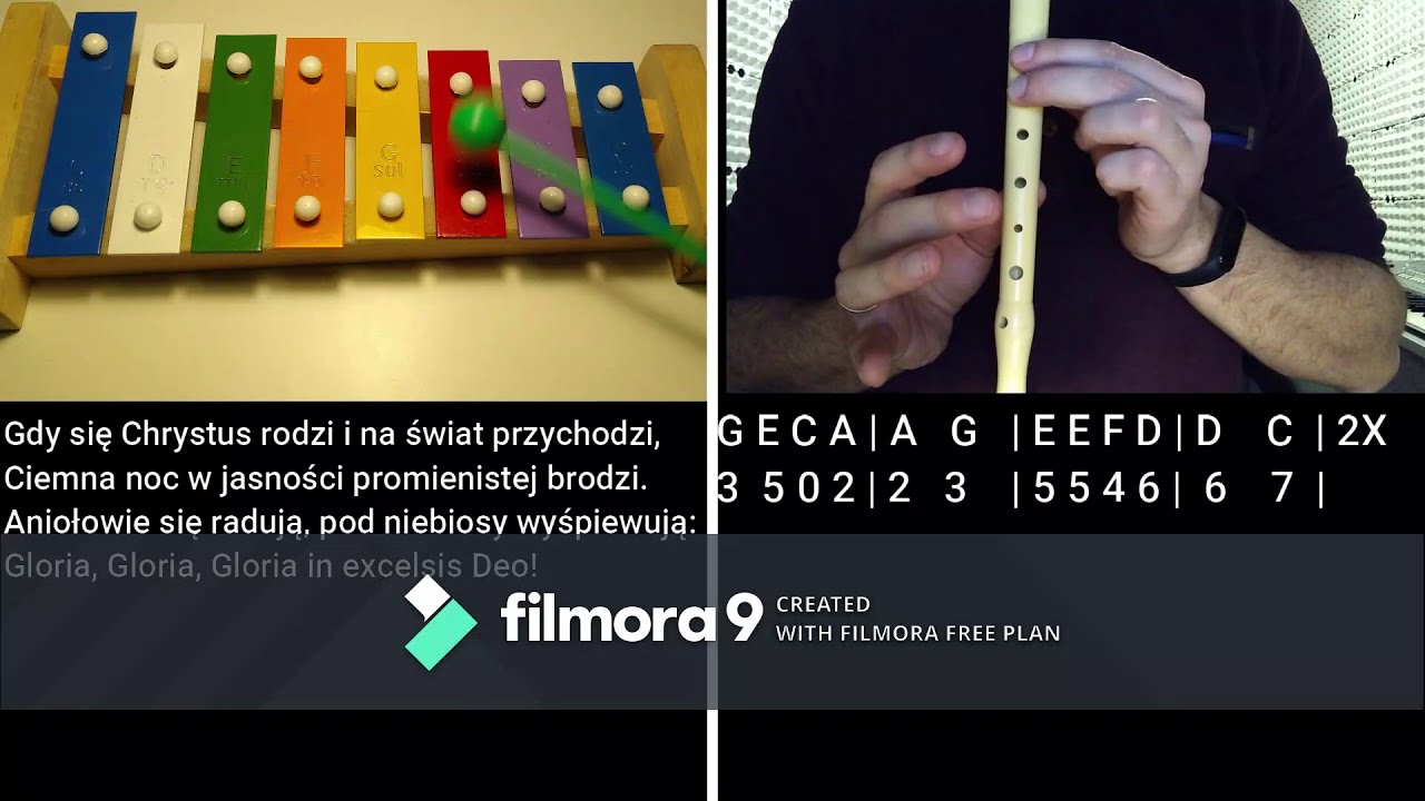 Gdy się Chrystus rodzi, TEKST, dźwięki, nauka gry FLET i CYMBAŁKI