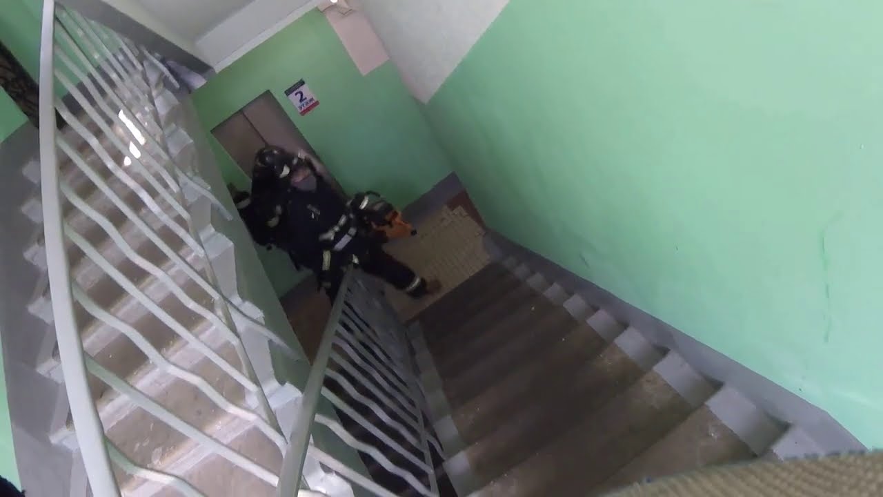 Горит квартира на 9 этаже, жуткий зов из дыма! Спасли бабушку и лабрадора.