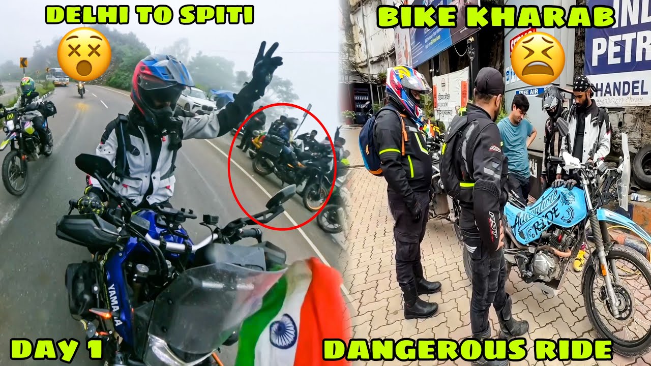 Abhi tak ki sabse Dangerous Ride shuru 🔥 Himachal enter karte hi Tagdi Landslide 😫 Spiti Ride Ep 01