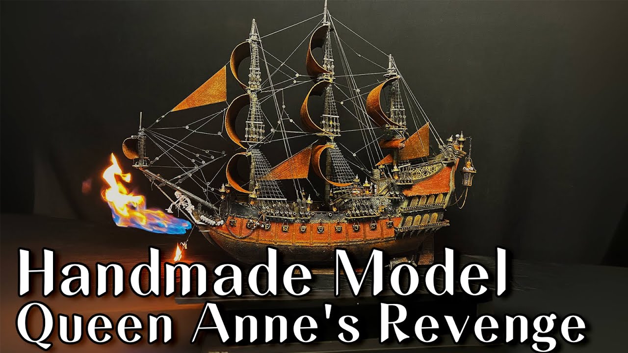 Building a Queen Anne's Revenge Model from Bamboo skewers, Be Sure to Watch Until the Last Second!