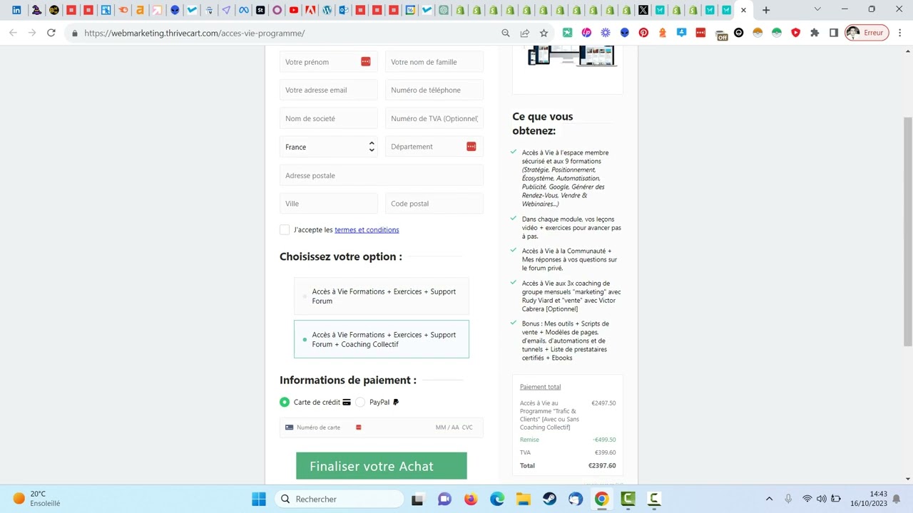 Thrivecart : Meilleur Outil de Paiement en Ligne et de Cr&eacute;ation de Tunnel de Vente (?)