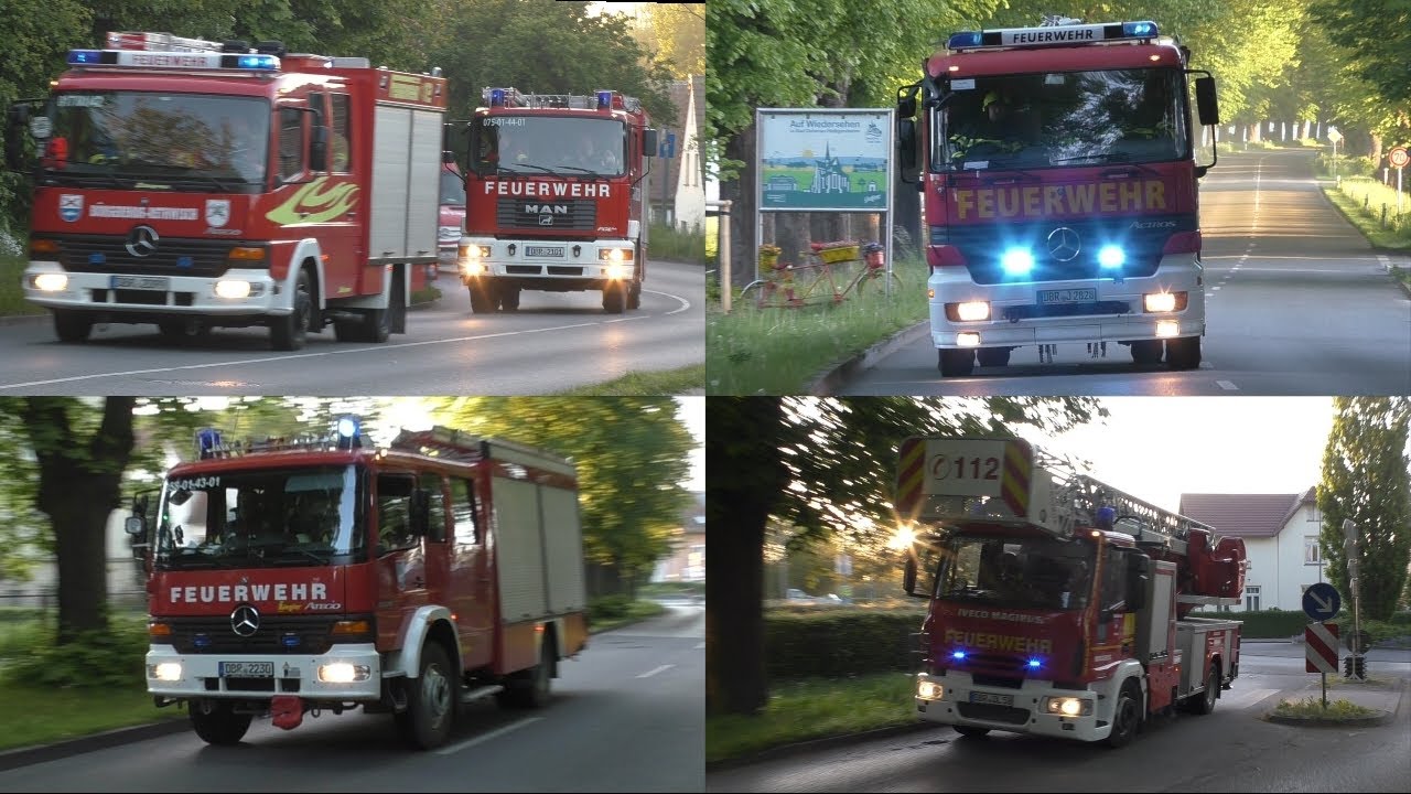 [🔥Carportbrand setzt Dachstuhl in Brand]🚨 Einsatzfahrten der umliegenden Feuerwehren