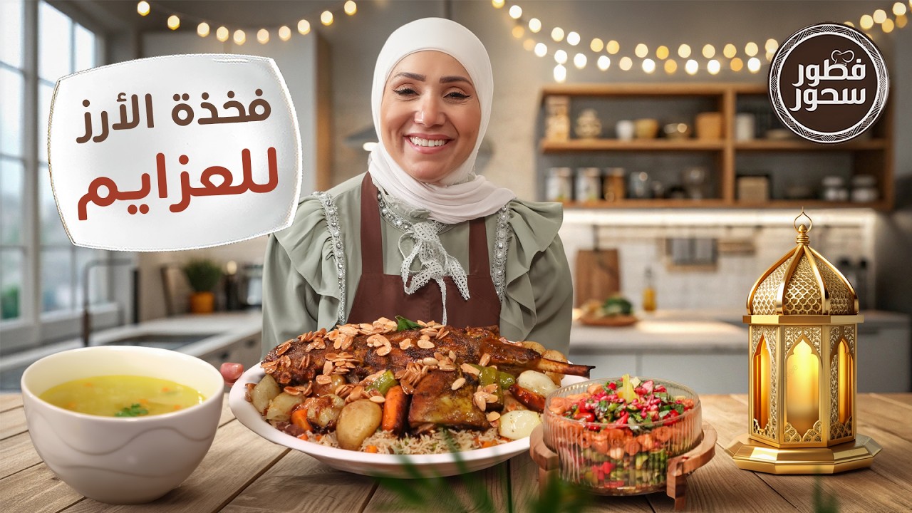 فخذة الأرز المشوية للعزايم  وقطايف بنوع جديد من الشيف امتياز الجيتاوي - فطور سحور