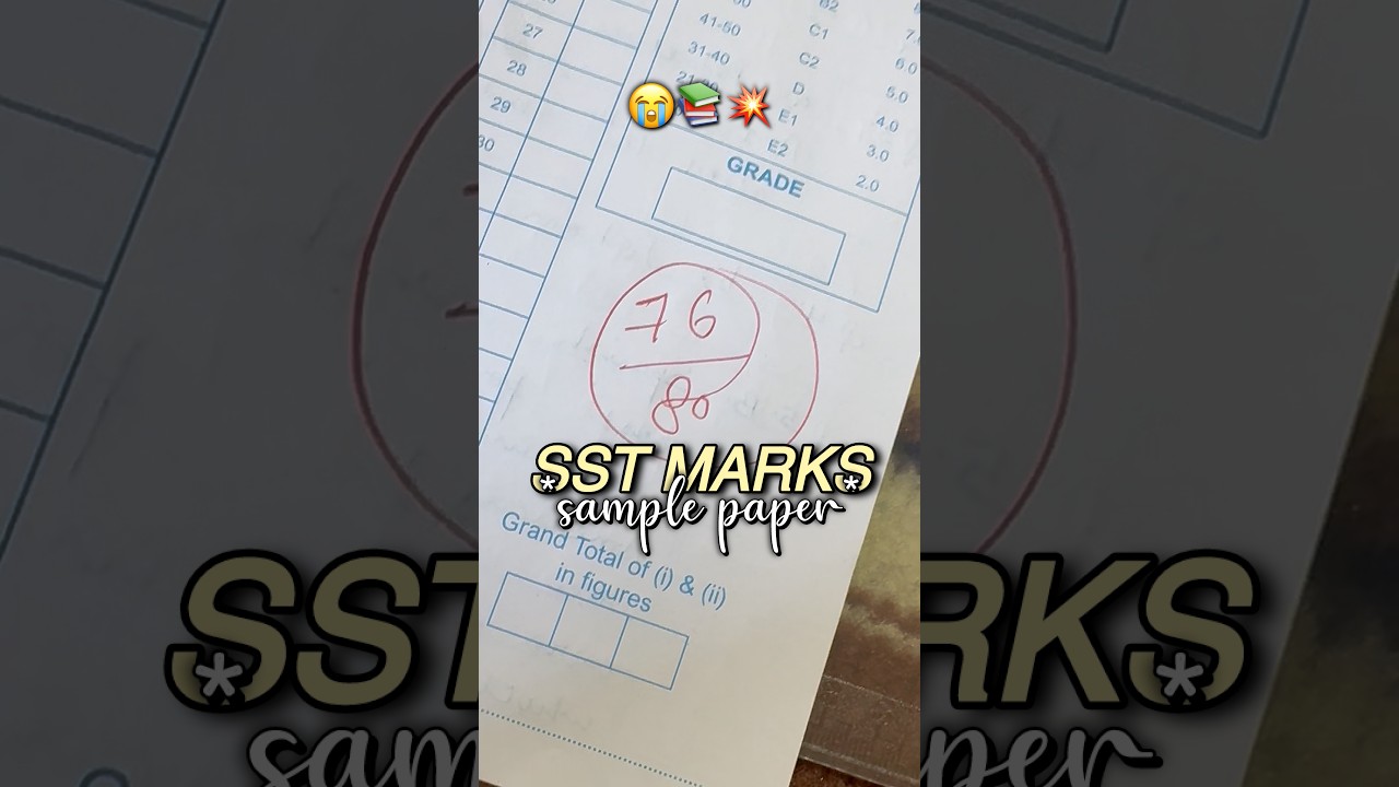 MY MARKS IN SST SAMPLE PAPER 😭📚 