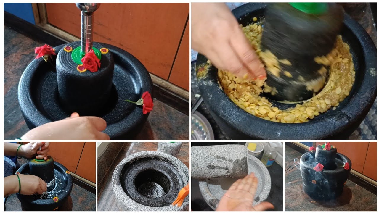 how to seasoning the new grindstone|కొత్త రోలు కొన్నామోచ్|పూజ చేసి బూరెలు చేసాను  కొత్త రోలు లో