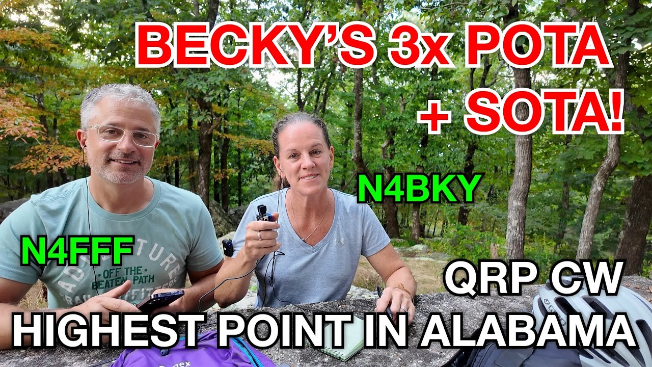 Becky POTAs & SOTAs the Highest Point in AL | QRP CW  Ham Radio at Cheaha State Park | CW Practice