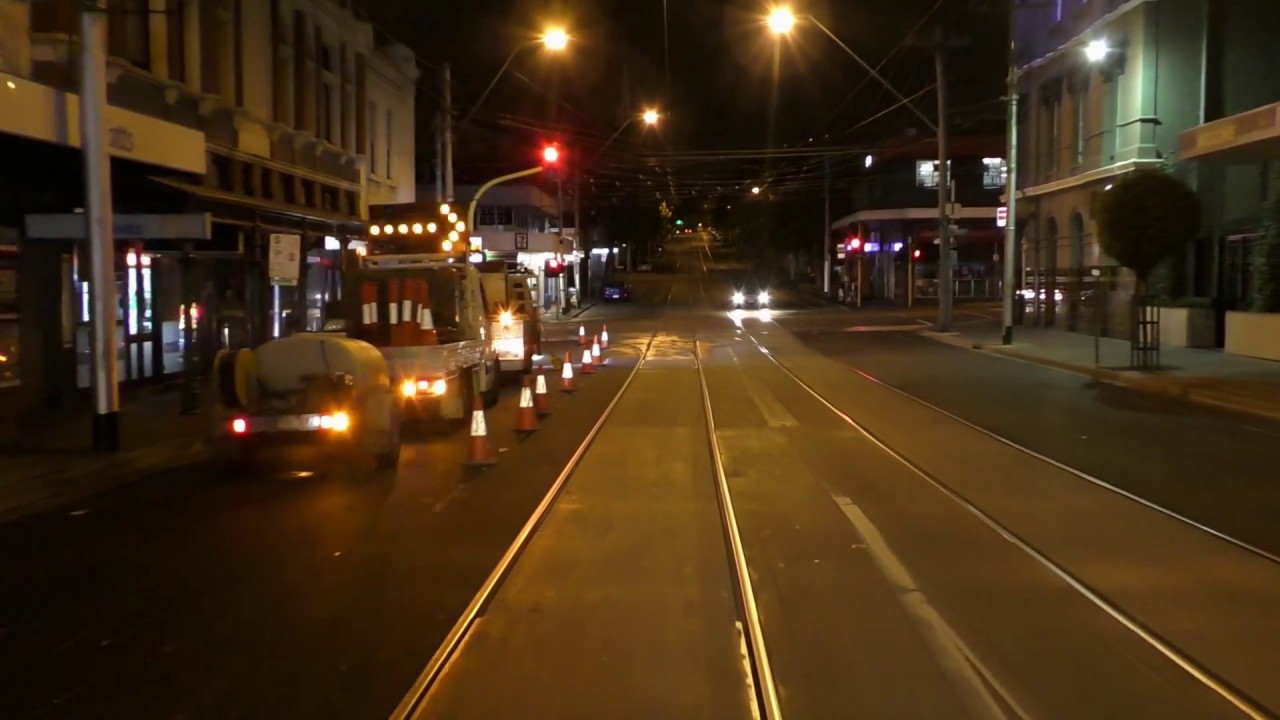 Melbourne Tram Drivers View - Chapel St South Yarra May 2018 at Night