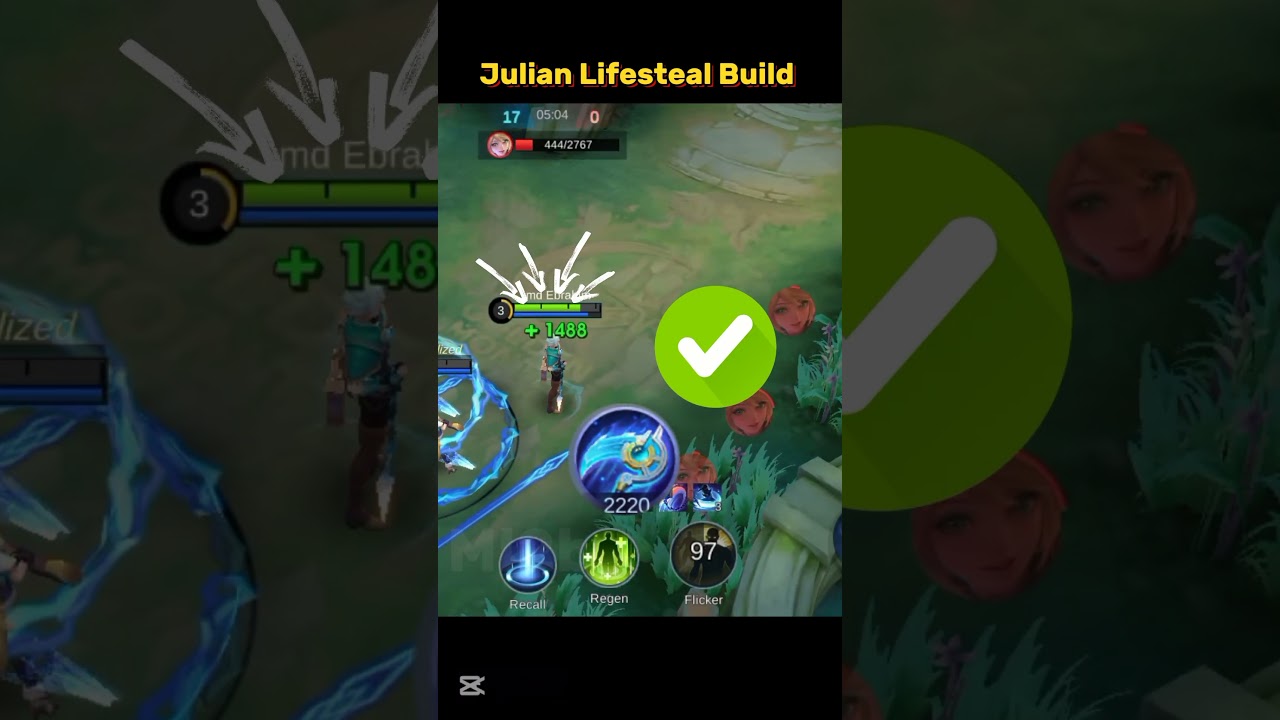 Julian Lifesteal Build Tutorial Mobile legends #ml2b #julian #shorts #tutorial