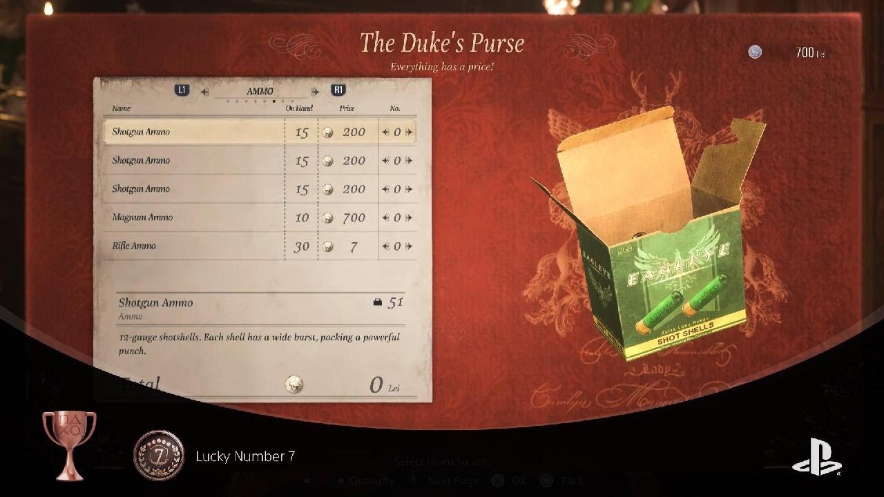 Resident Evil Village Lucky Number 7 Trophy