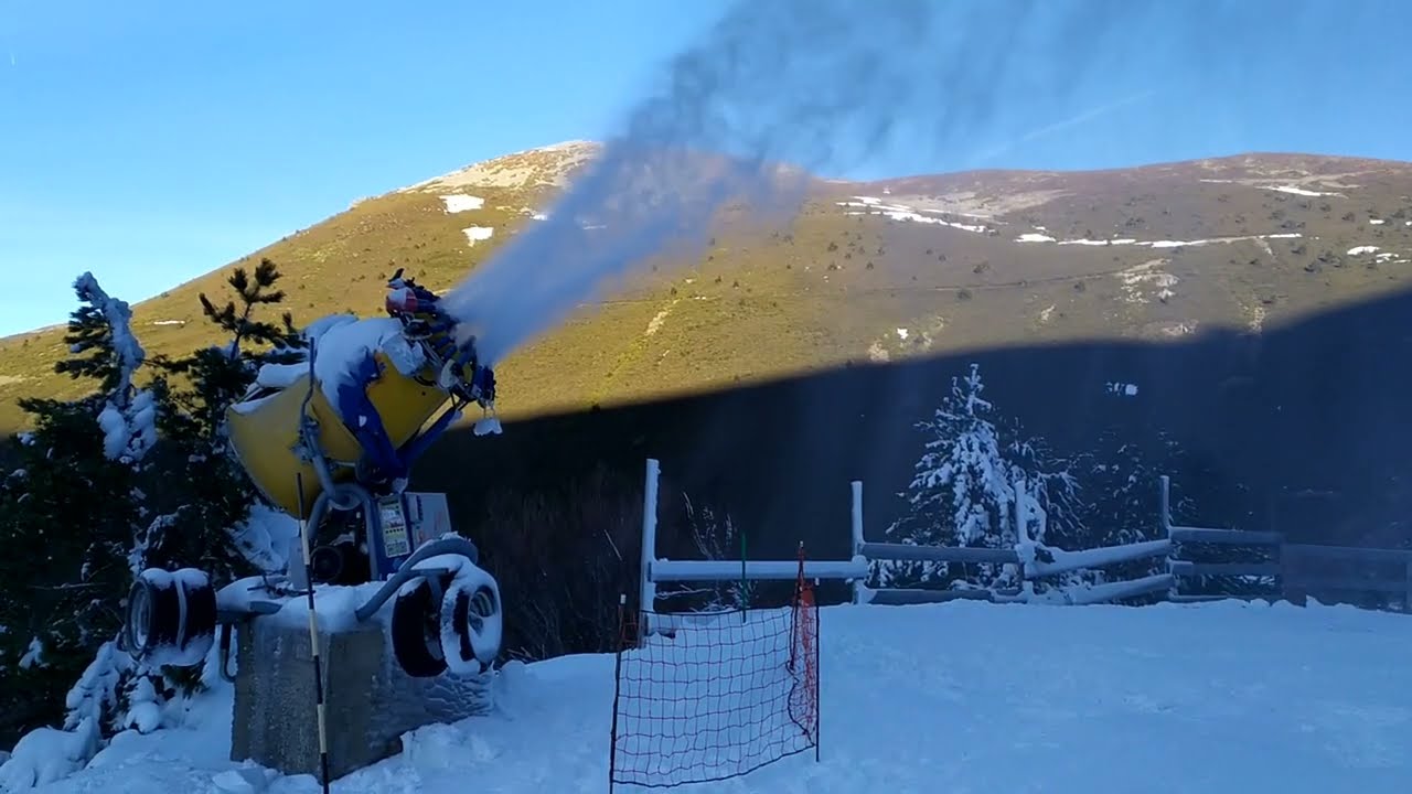 Valdezcaray Cañon nieve artificial Technoalpin M90 Snowgun snowmaking gun canyon Lenko ezcaray rioja