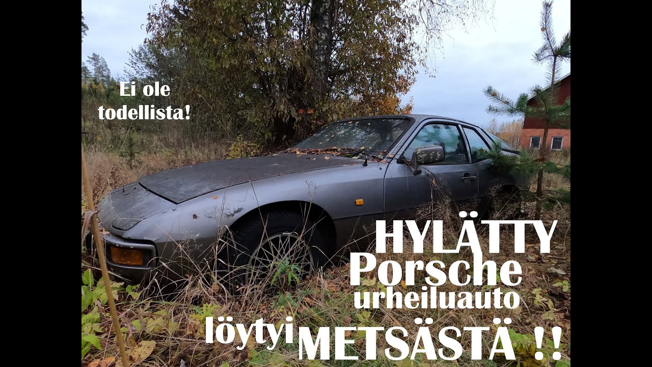Urbex abandoned  Hyl&auml;tty PORSCHE urheiluauto l&ouml;ytyi renkaat jo maahan hautautuneena. NO HUHHUH