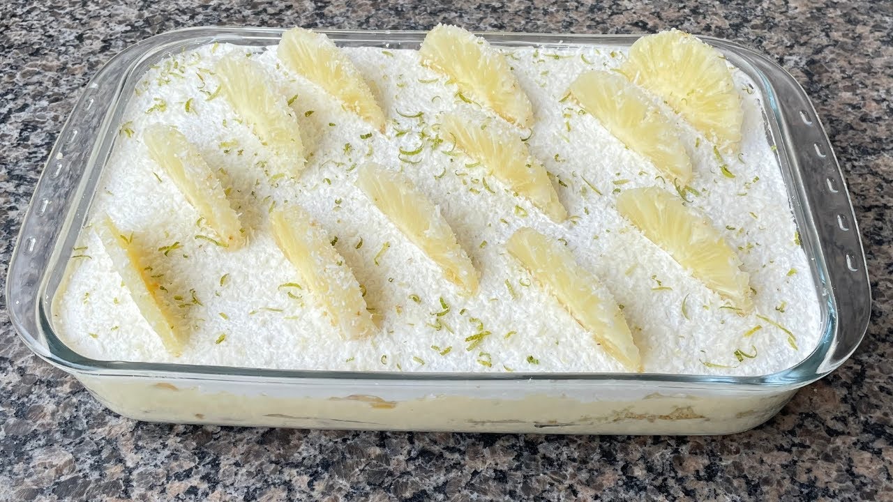 Bolo Gelado de Abacaxi Com Coco | Delícias da Eleni