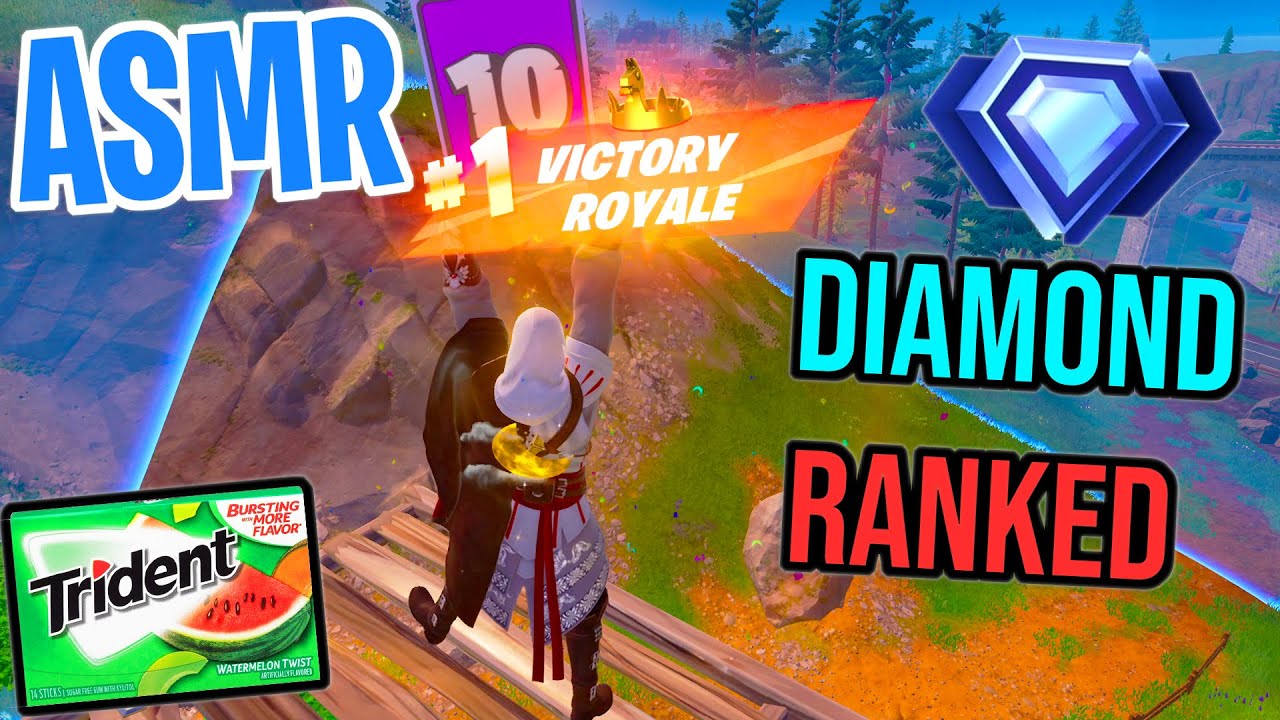 ASMR Gaming 🤩 Fortnite Diamond Ranked! Relaxing Gum Chewing 🎮🎧 Controller Sounds + Whispering💤