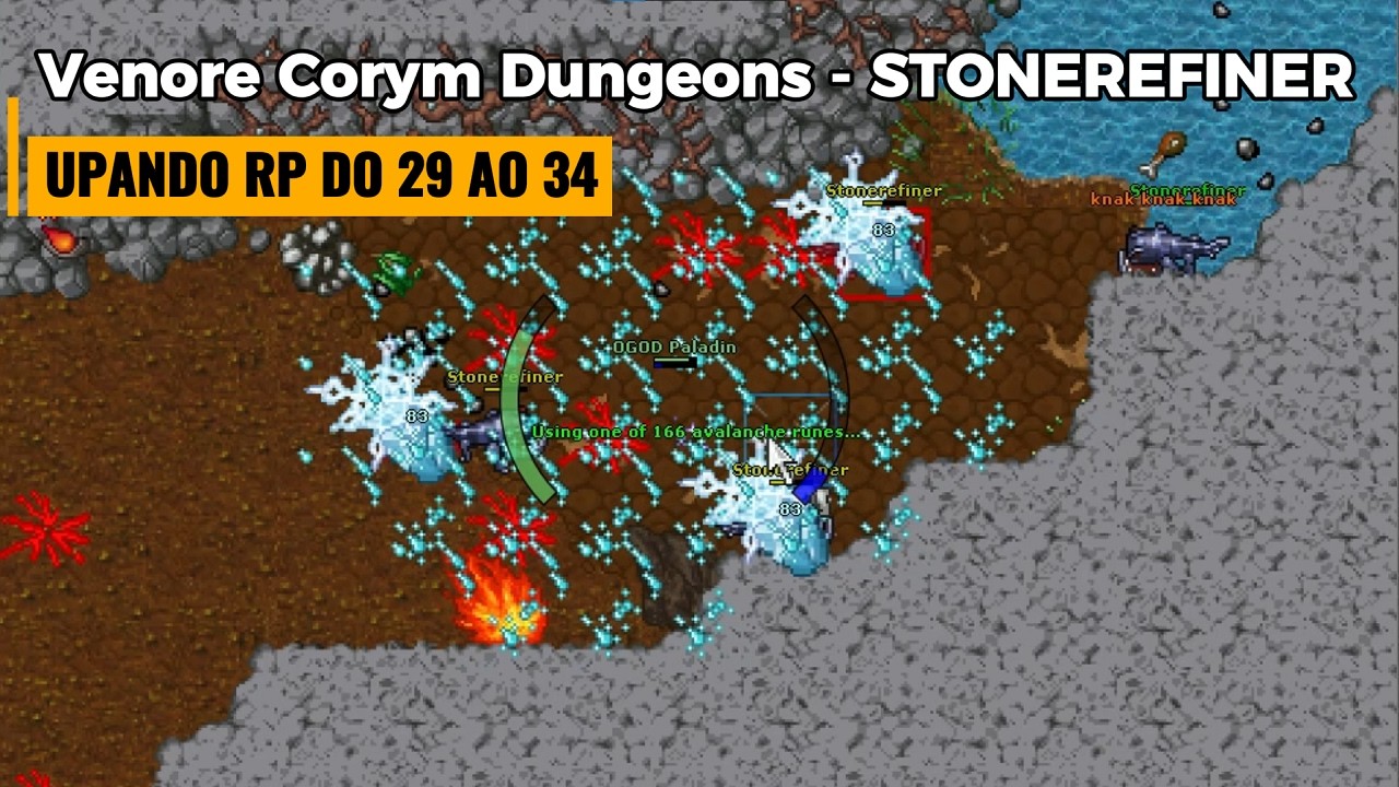 Hunt Venore Corym Dungeons (STONEREFINER) - UPANDO DO LEVEL 29 AO 34! (RP) #tibia #mmorpg #solo