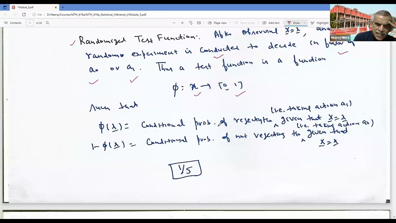 MTH418 Lecture 20: Introduction to Hypothesis Testing Problems-I