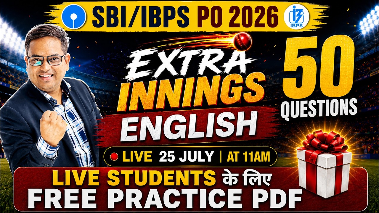 SBI PO & IBPS PO 2026 | English | 50 Most Important Questions | SBI PO Prelims Special Live Class #3