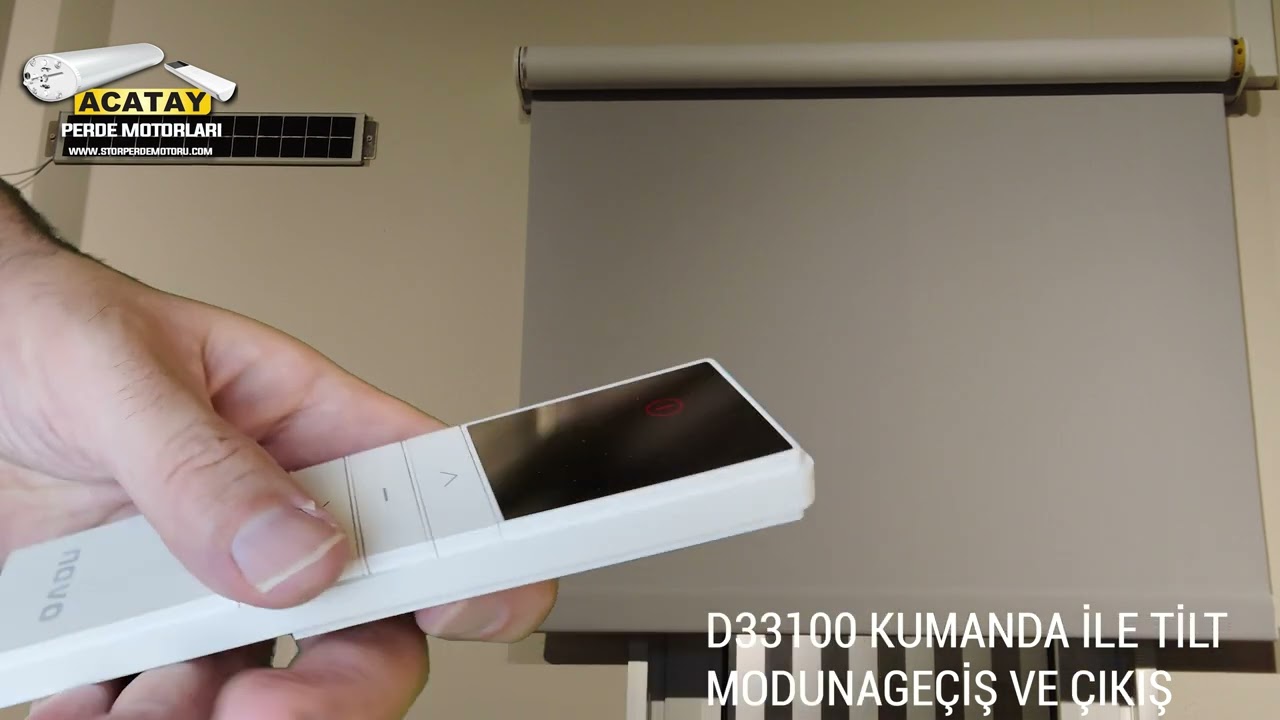 5 - D33100 KUMANDA İLE AC STOR PERDE TÜP MOTORLARININ TİLT MODUNA GİRİŞ VE ÇIKIŞI.