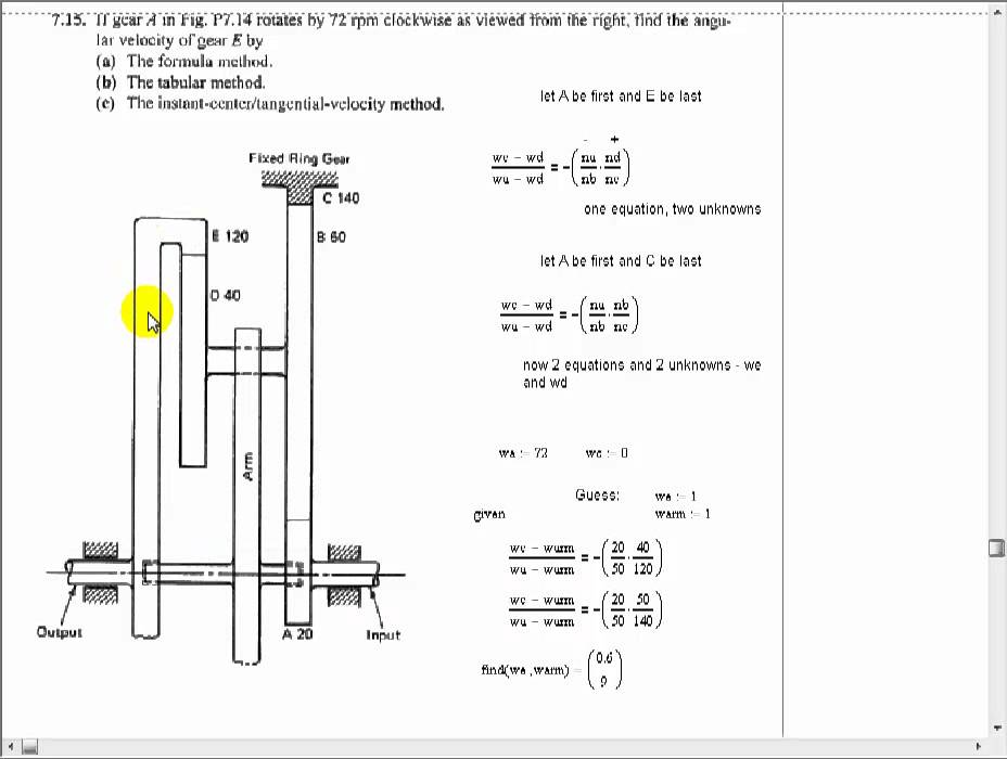 Planetary Gear Train Examples