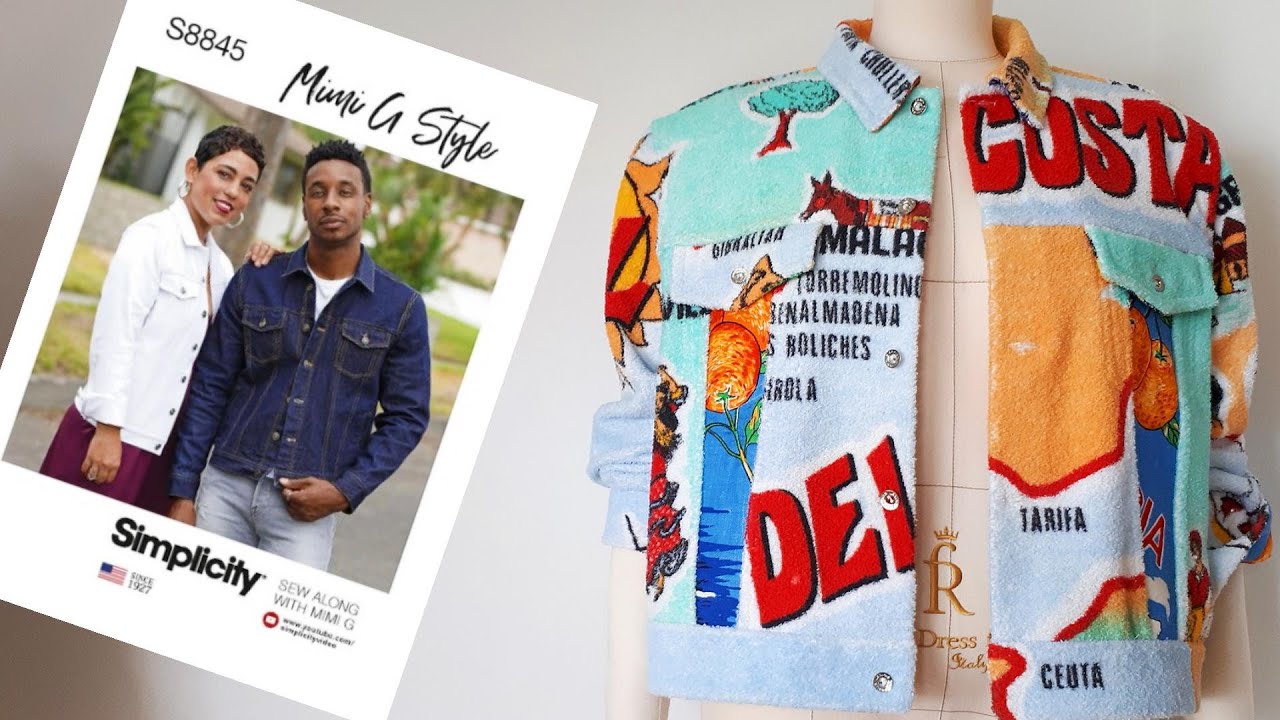 Refashion Beach Towel version of Mimi G #8845 Jean Jacket by Simplicity, Pattern Review