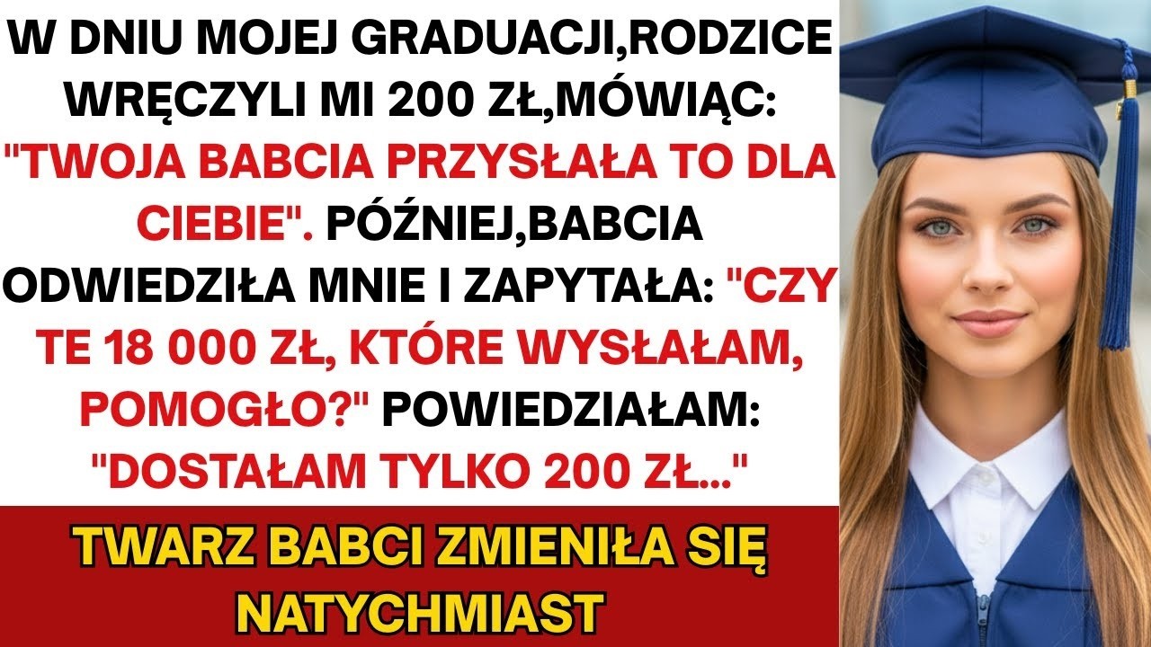 Rodzice powiedzieli, że babcia wysłała mi 200 zł na dyplom — lecz później sama pytała o 18 000 zł