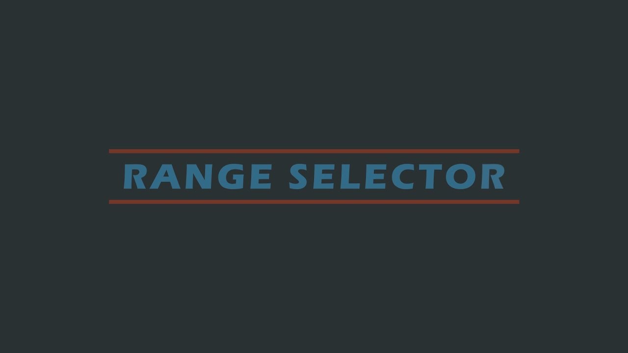 How to use the range selector in After Effects