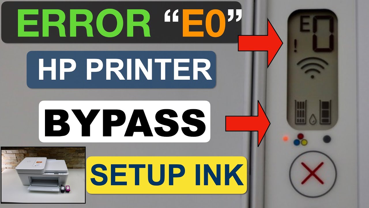 HP DeskJet 4133e Ошибка &laquo;E0&raquo; Ошибка настройки обходного канала подачи чернил - HP DeskJet 2700, 3700, 6000, принтеры &laquo;Часть 2&raquo;.
