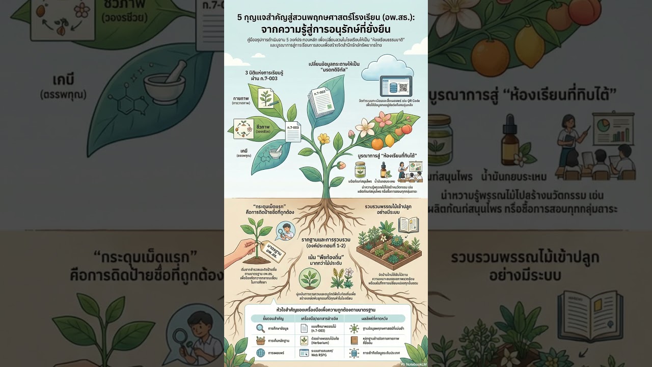 กุญแจ 5 องค์ประกอบ สวน พฤกษศาสตร์โรงเรียน อพ.สธ!