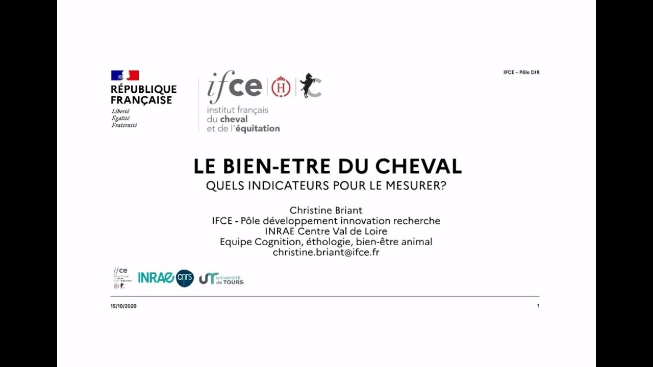 Quels indicateurs pour mesurer le bien-être équin - Christine Briant